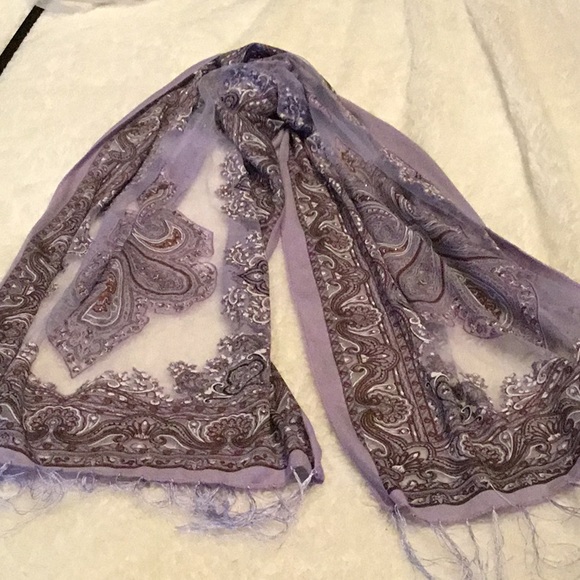 Accessories - Vintage Lavender Fringed Wrap